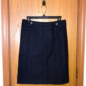 Stretchy Dark Denim Skirt